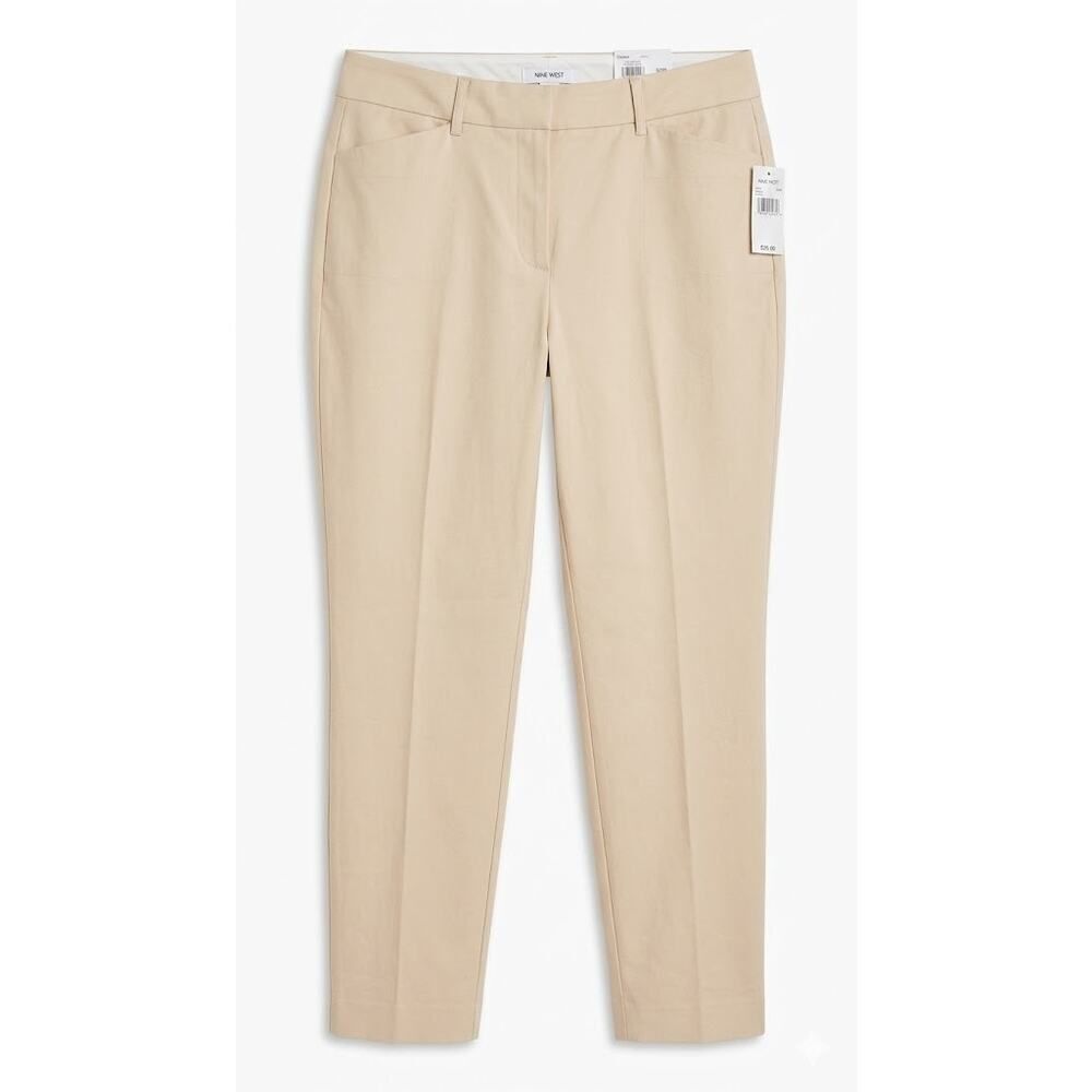 NWT Nine West Beige Slim Ankle Dress Pants Trousers Career Work Size 12